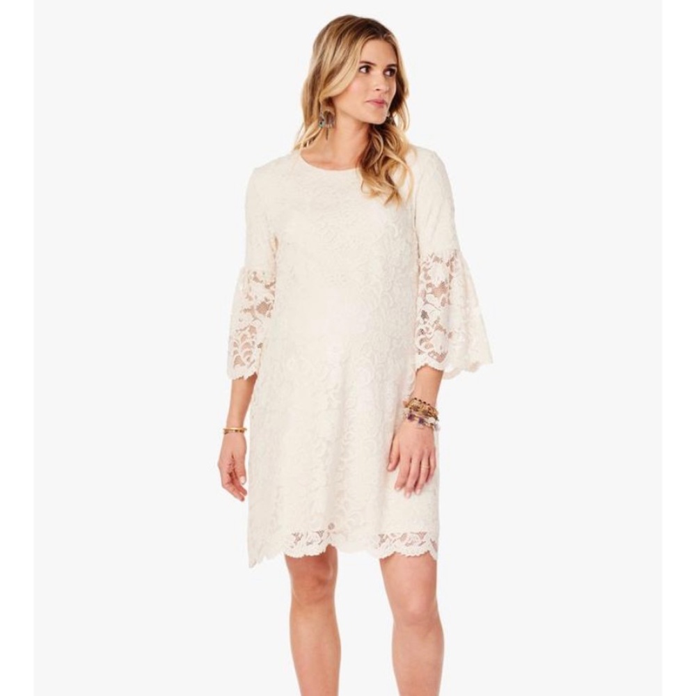 Ingrid & Isabel Maternity White Lace Dress